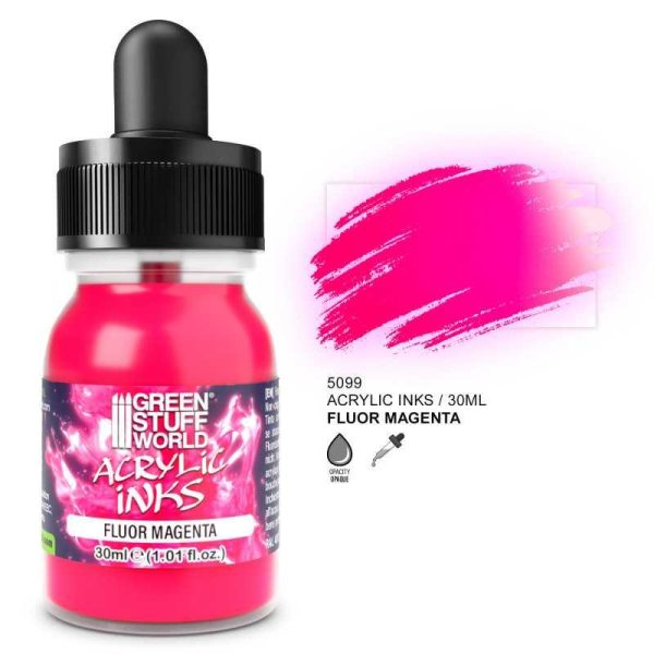 Green Stuff World    Fluor Acrylic Ink - Magenta - 8435646524597ES - 8435646524597