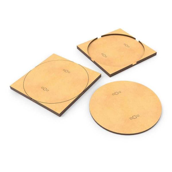 Green Stuff World    MDF Base adapter - Round 100mm to Square - 8435646526102ES - 8435646526102