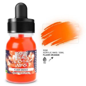 Green Stuff World    Fluor Acrylic Ink - Orange - 8435646524580ES - 8435646524580