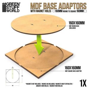 Green Stuff World    MDF Base adapter - Round 160mm to Square - 8435646526126ES - 8435646526126