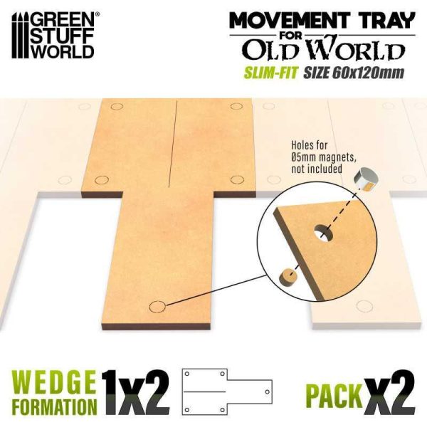 Green Stuff World    MDF Movement Trays Old World Slimfit 60x120mm 1x2 - 8435646527369ES - 8435646527369