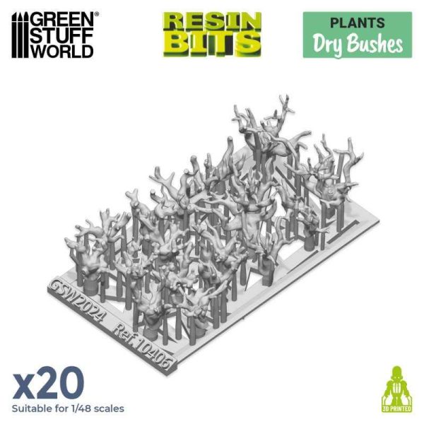 Green Stuff World    3D Printed Set - Dry Bushes - 8436574509052ES - 8436574509052