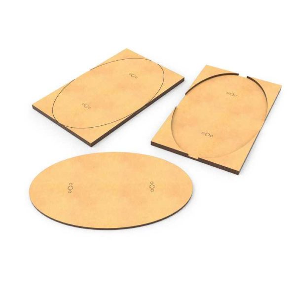 Green Stuff World    MDF Base Adapter - Oval 170x105mm to Rectangular - 8435646526157ES - 8435646526157