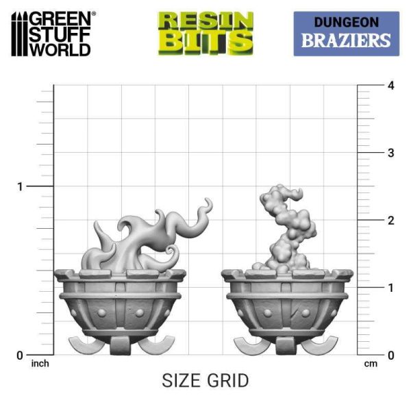 Green Stuff World    3D Printed Set - Braziers - 8435646524665ES - 8435646524665