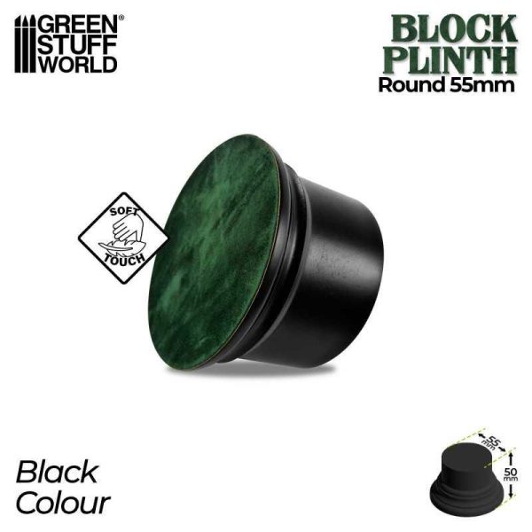 Green Stuff World    Round Block Plinth 5.5 cm - Black - 8435646523156ES - 8435646523156