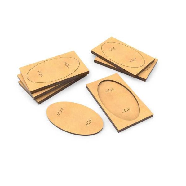 Green Stuff World    MDF Base adapter - Oval 90x52mm to Rectangular 100x60mm - 8435646526133ES - 8435646526133