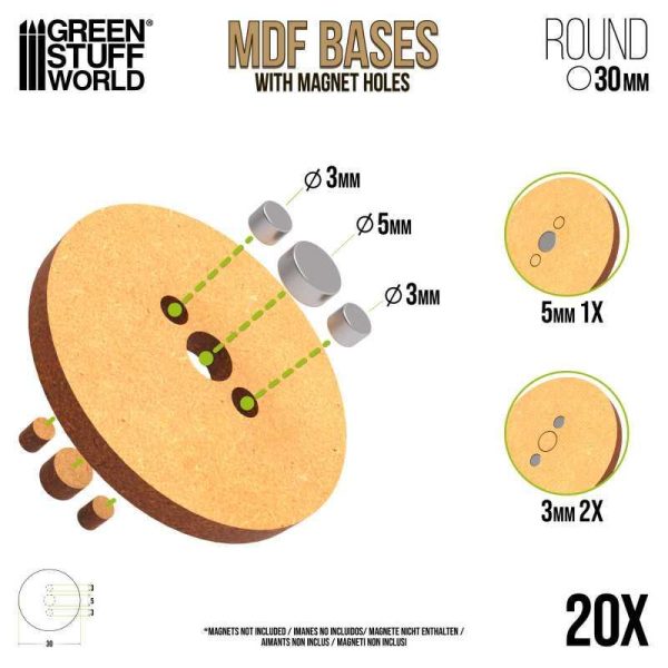 Green Stuff World    MDF Bases - Round 30 mm - 8435646527406ES - 8435646527406