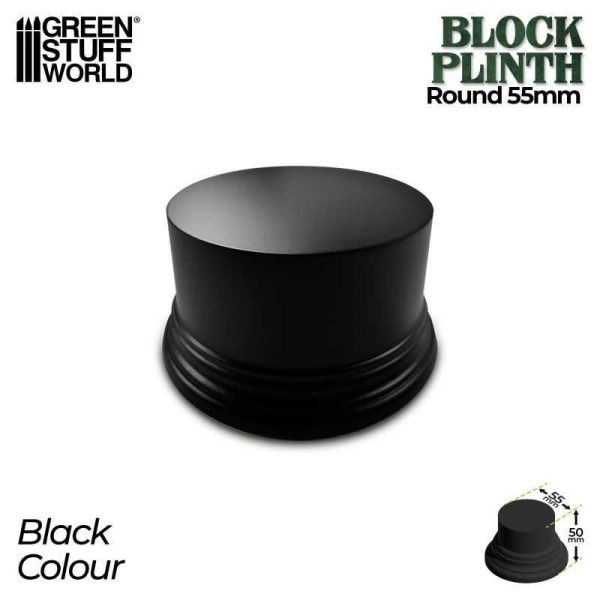 Green Stuff World    Round Block Plinth 5.5 cm - Black - 8435646523156ES - 8435646523156