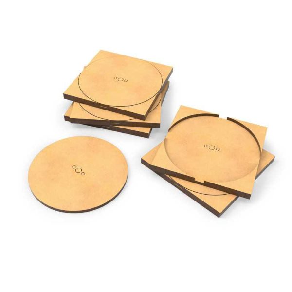 Green Stuff World    MDF Base adapter - Round 80mm to Square - 8435646526096ES - 8435646526096