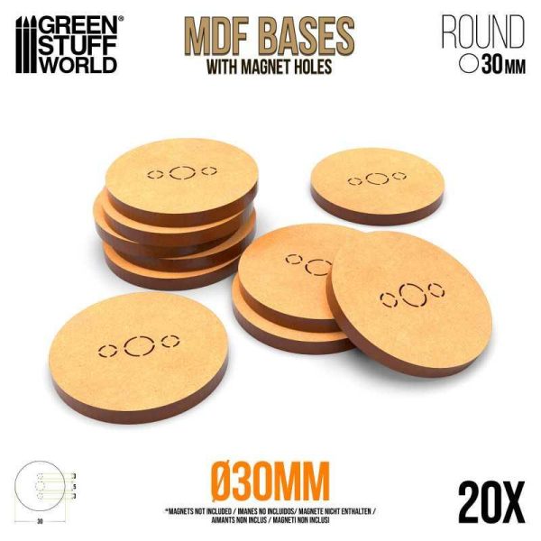 Green Stuff World    MDF Bases - Round 30 mm - 8435646527406ES - 8435646527406