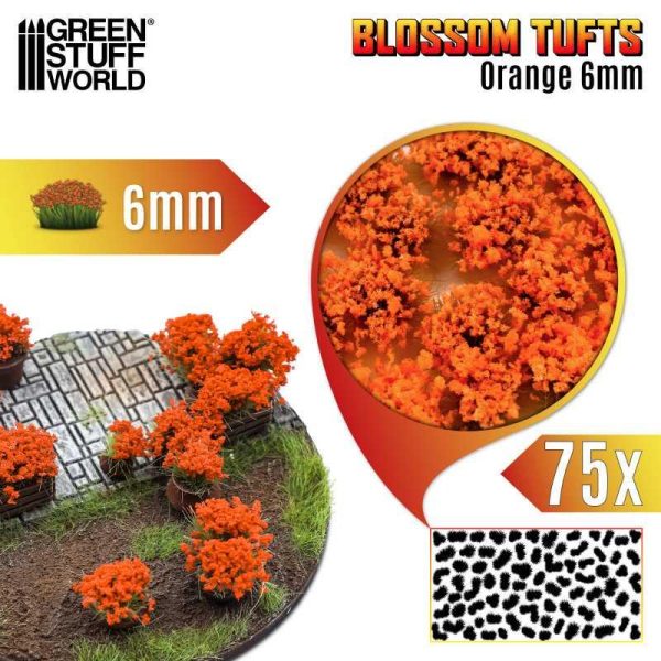 Green Stuff World    Blossom Tufts - 6mm - Orange Flowers - 8435646525037ES - 8435646525037