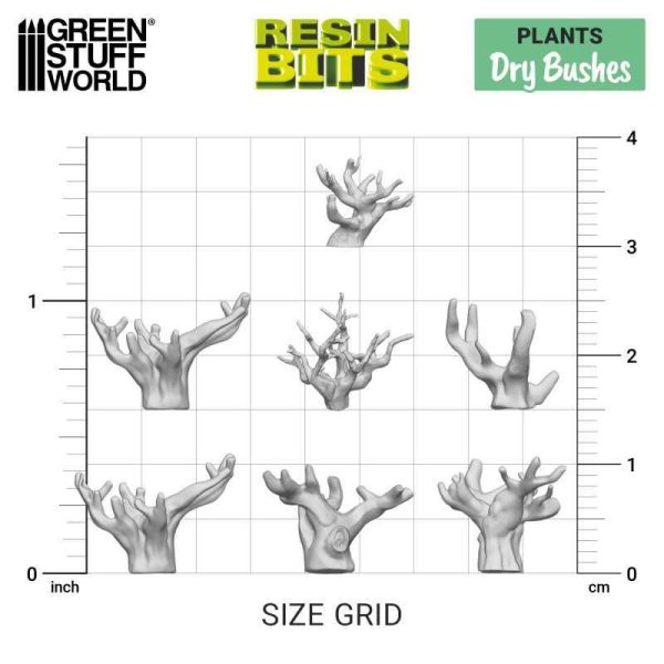 Green Stuff World    3D Printed Set - Dry Bushes - 8436574509052ES - 8436574509052