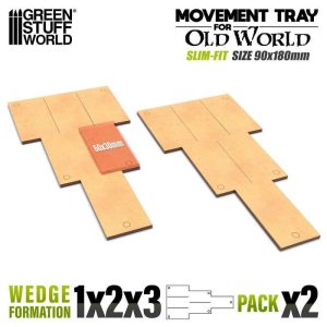 Green Stuff World    MDF Movement Trays Old World Slimfit 180x90mm 1x2x3 - 8435646527376ES - 8435646527376