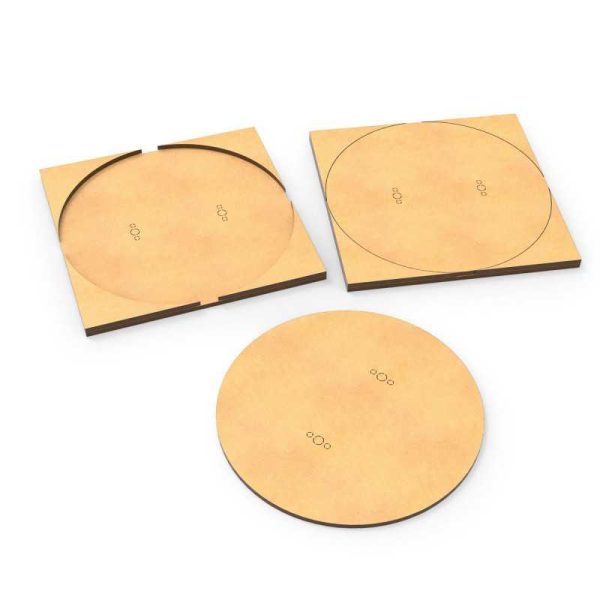 Green Stuff World    MDF Base adapter - Round 130mm to Square - 8435646526119ES - 8435646526119