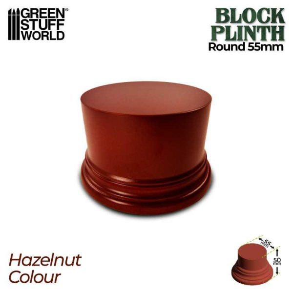 Green Stuff World    Round Block Plinth 5.5 cm - Hazelnut Brown - 8435646523163ES - 8435646523163