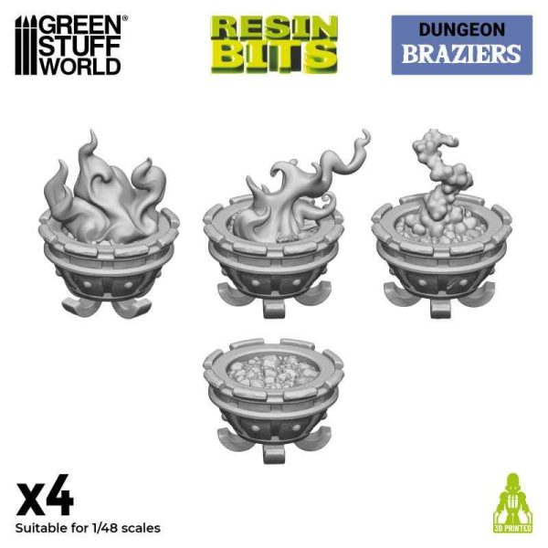 Green Stuff World    3D Printed Set - Braziers - 8435646524665ES - 8435646524665