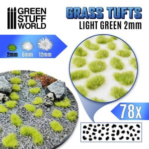 Green Stuff World    Grass TUFTS - 2mm self-adhesive - Light Green - 8435646504780ES - 8435646504780