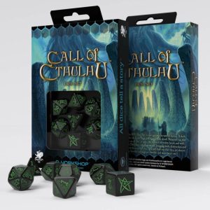 Q-Workshop    Call of Cthulhu Black & green Dice Set (7) - SCTH21 - 5907699490066