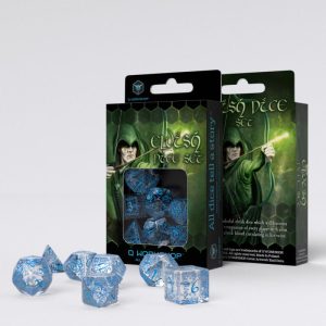 Q-Workshop    Elvish Translucent & blue Dice Set (7) - SELV11 - 5907814951250