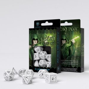 Q-Workshop    Elvish White & black Dice Set (7) - SELV02 - 5907814951168