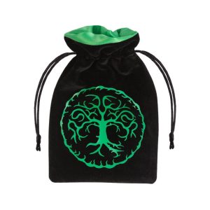 Q-Workshop    Forest Black & green Velour Dice Bag - BFOR121 - 5907699493272