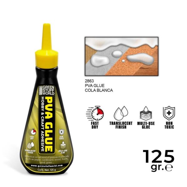 Green Stuff World    PVA glue 125gr - 8435646502236ES - 8435646502236